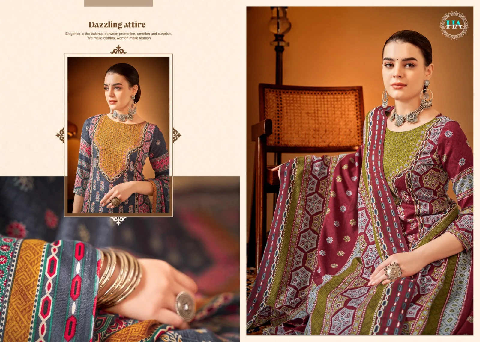 Alok Suits Winter Choice Premium Wool Pashmina Designer Print Suit