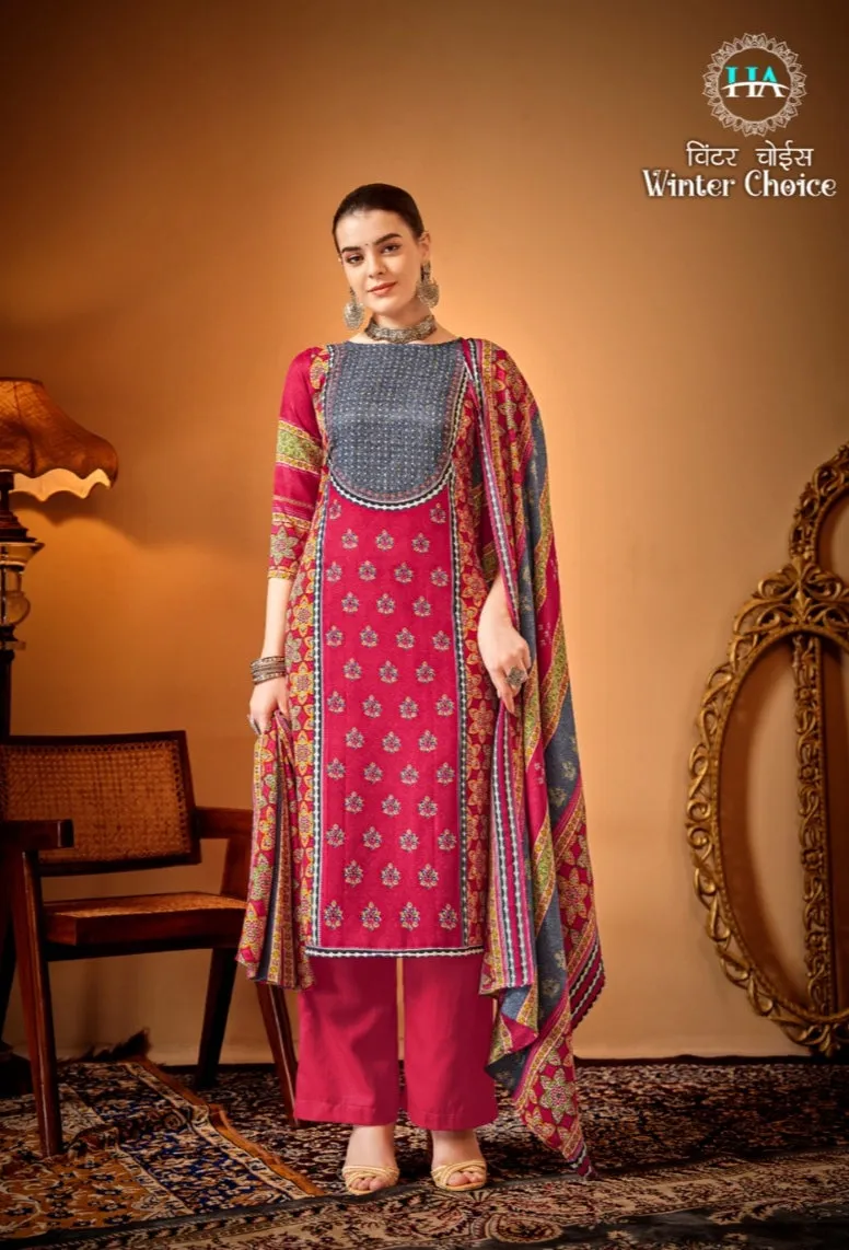 Alok Suits Winter Choice Premium Wool Pashmina Designer Print Suit