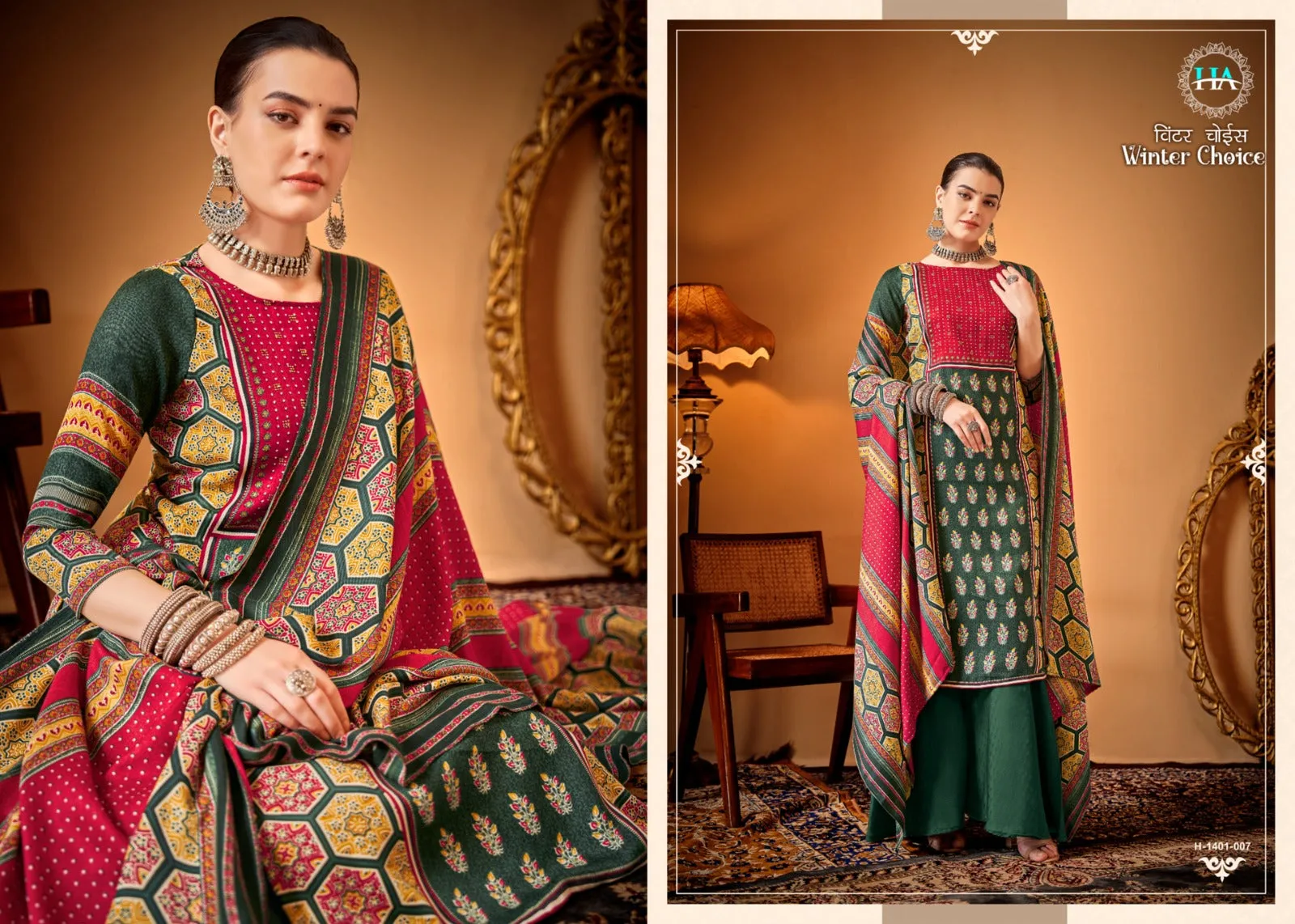 Alok Suits Winter Choice Premium Wool Pashmina Designer Print Suit