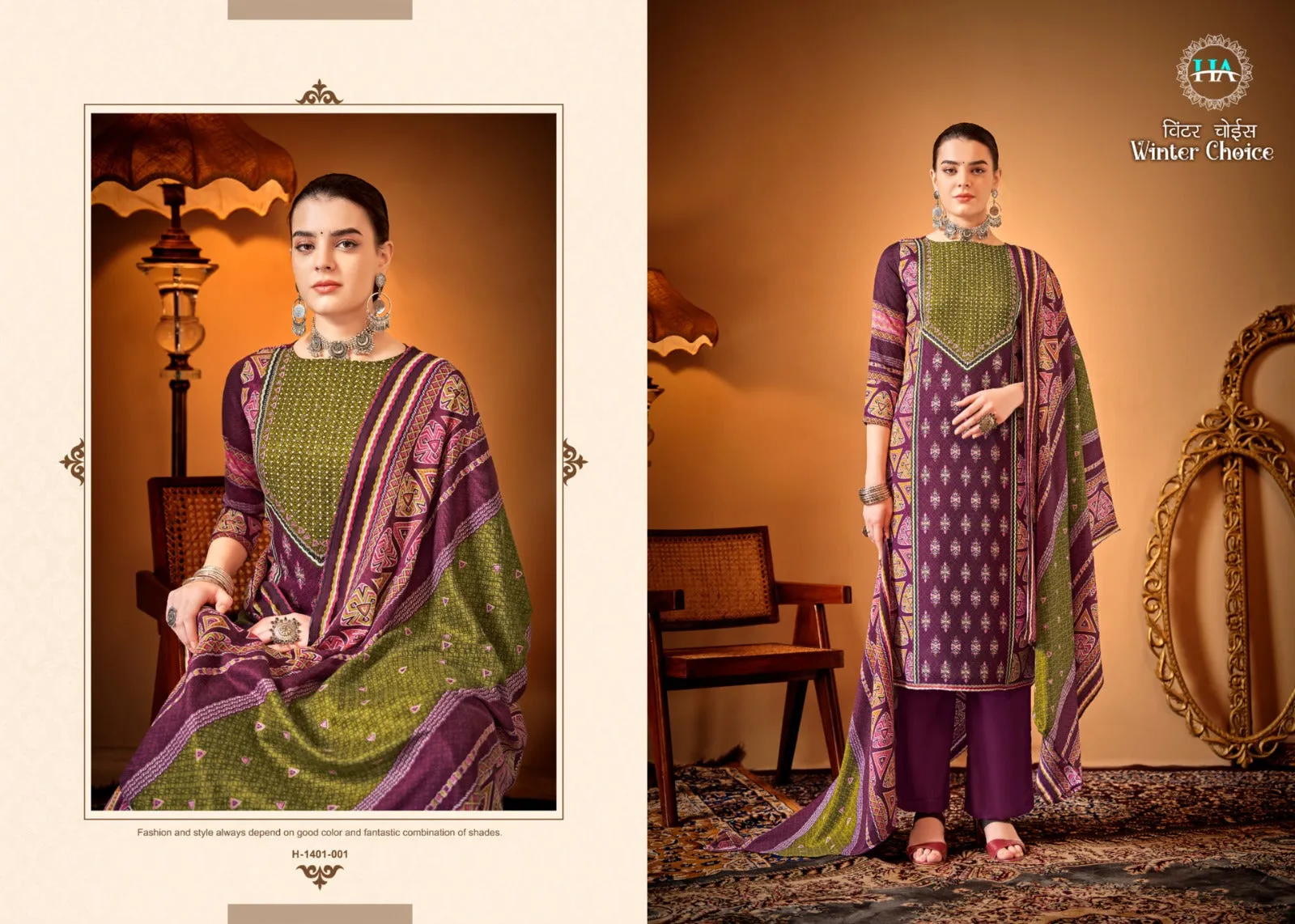 Alok Suits Winter Choice Premium Wool Pashmina Designer Print Suit