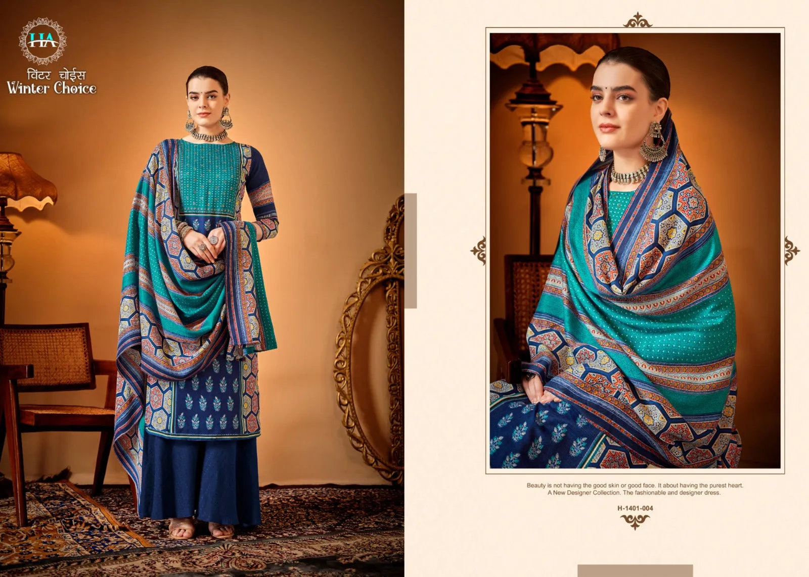 Alok Suits Winter Choice Premium Wool Pashmina Designer Print Suit