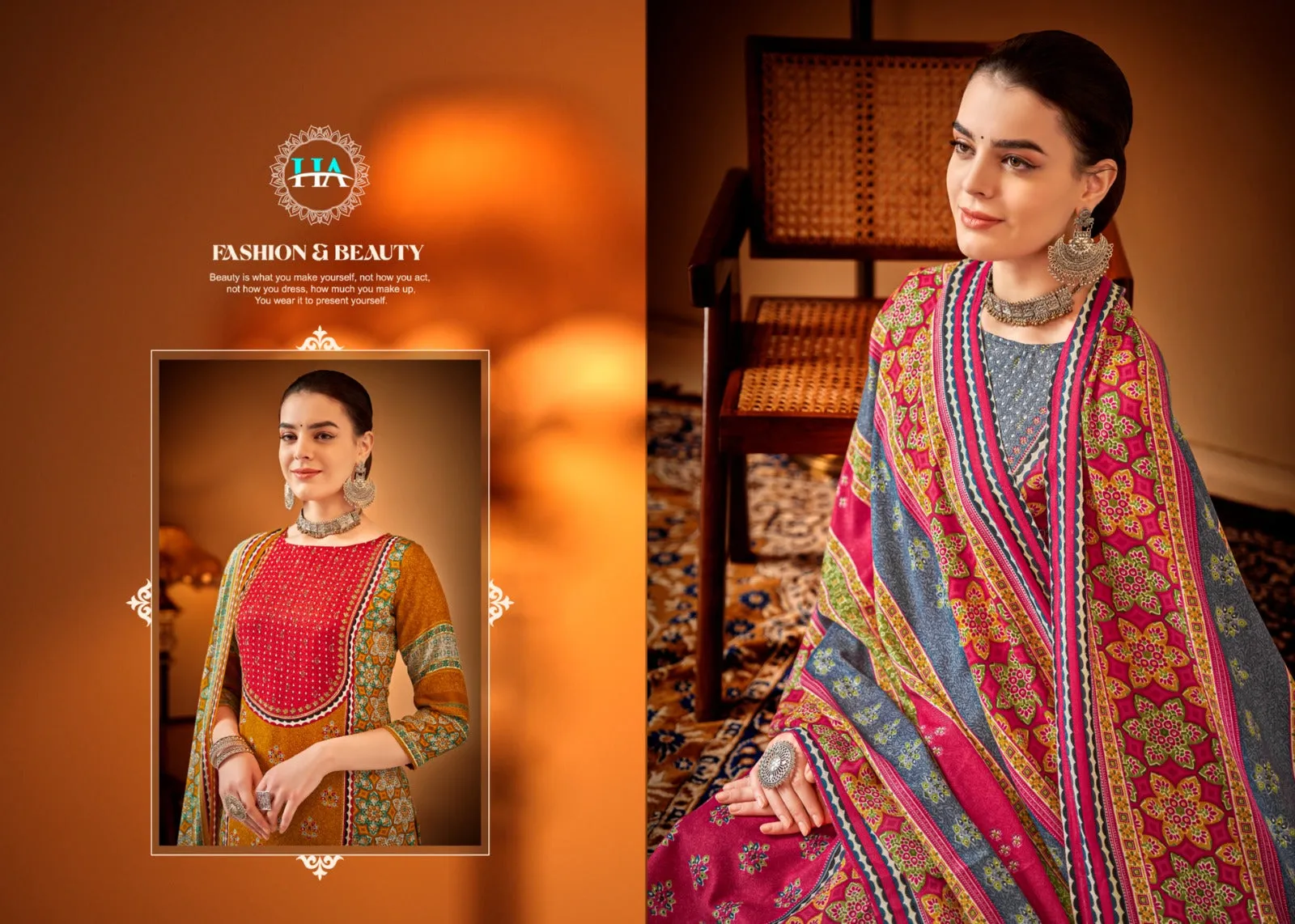 Alok Suits Winter Choice Premium Wool Pashmina Designer Print Suit