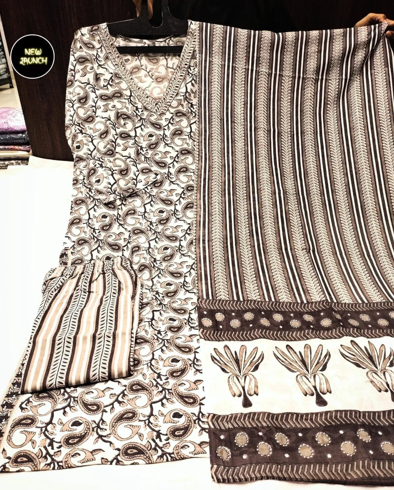 Beautiful Designer Heavy Cotton Kurti Pent with dupatta