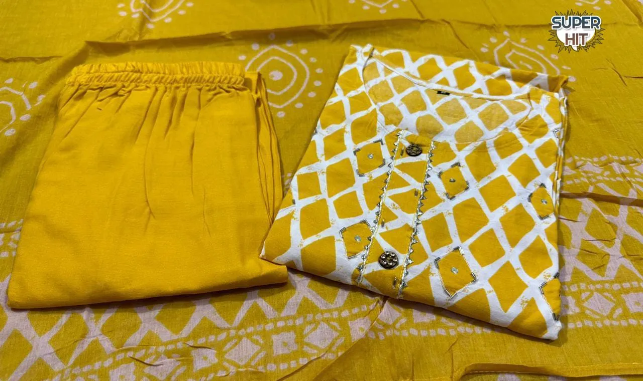 Beautiful Designer Heavy Reyon Kurti Pent with dupatta