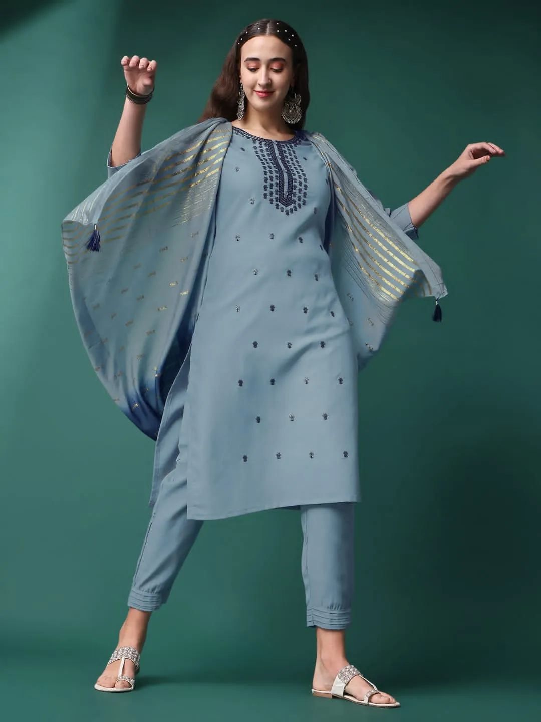 Beautiful Designer Kurti Pant With Dupatta