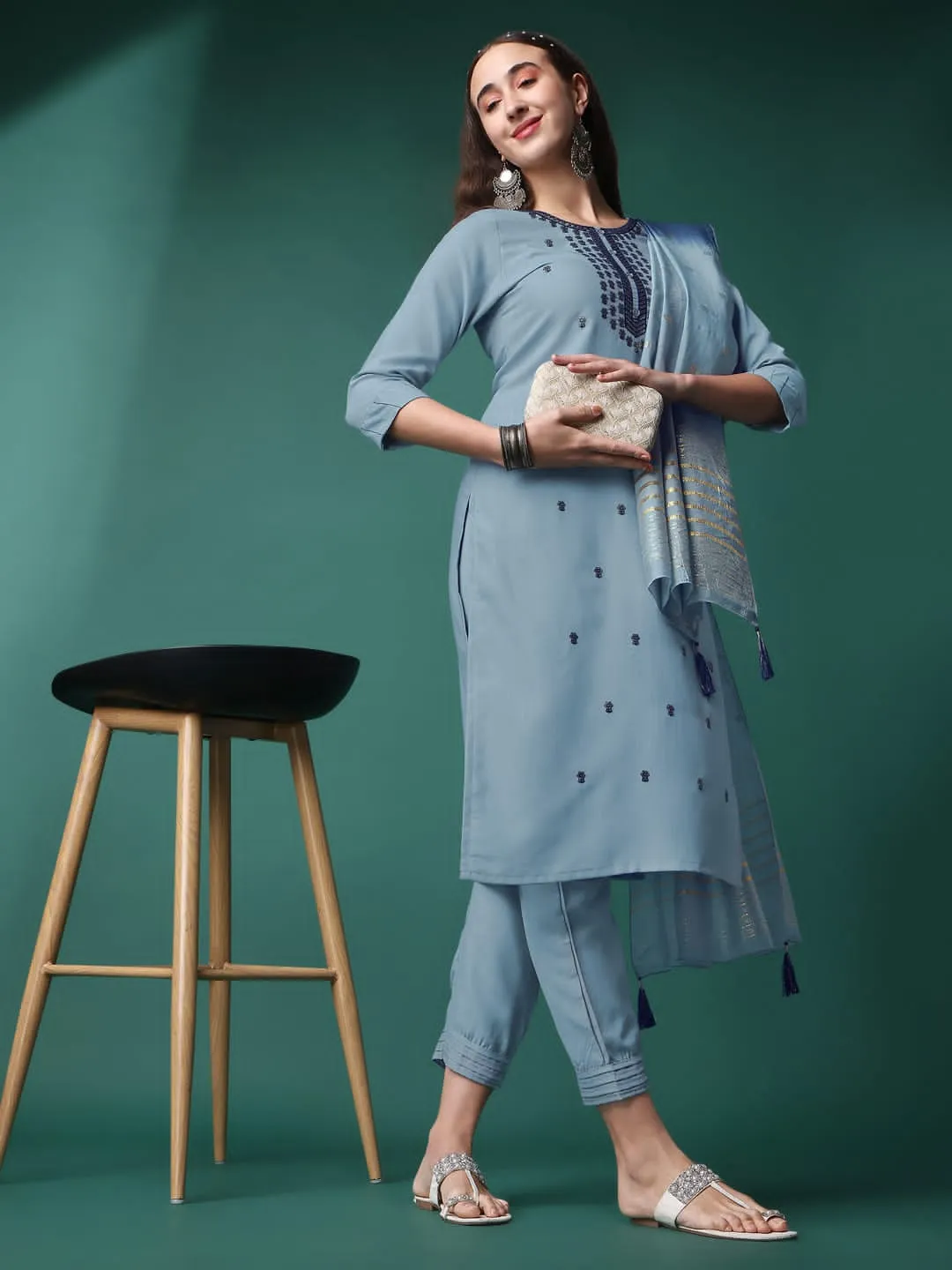 Beautiful Designer Kurti Pant With Dupatta