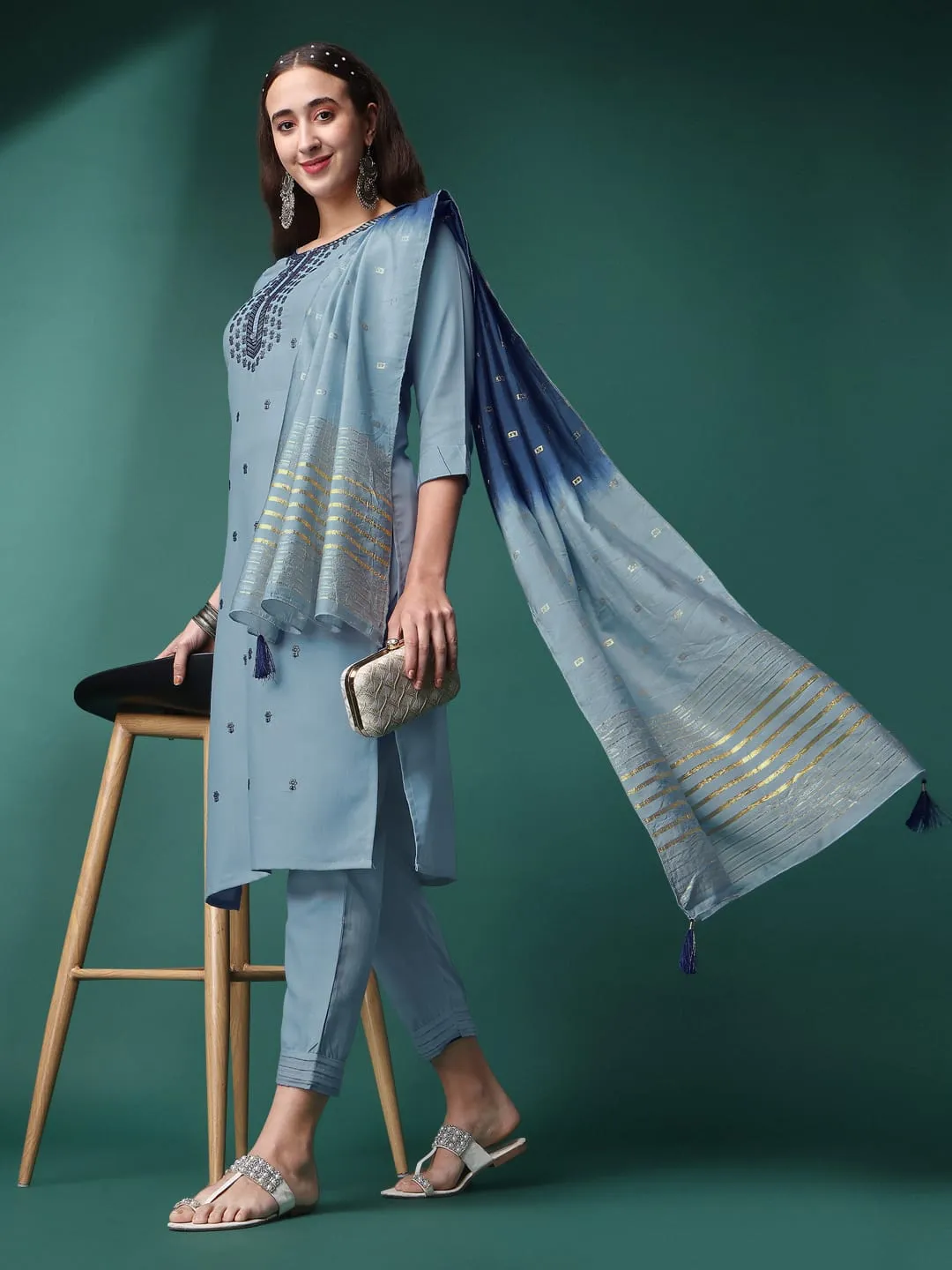 Beautiful Designer Kurti Pant With Dupatta
