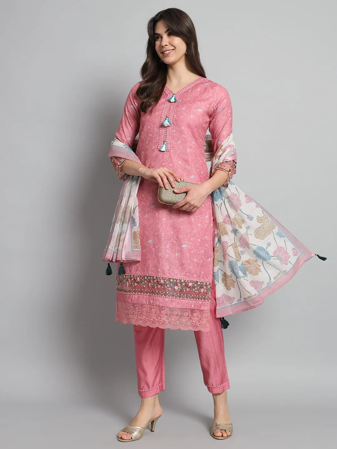 Beautiful Designer Linen Cotton Readymade Salwar Suit