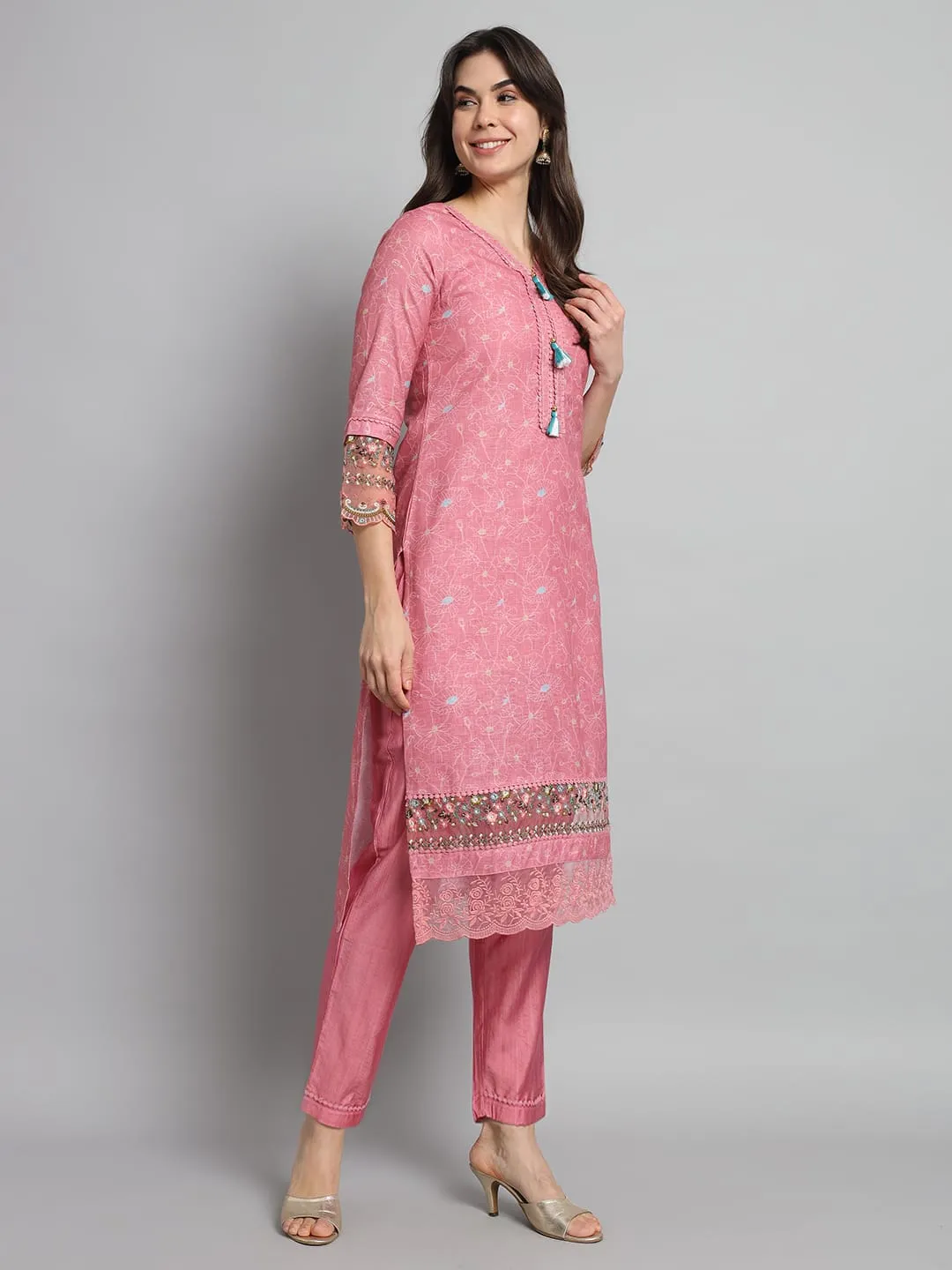 Beautiful Designer Linen Cotton Readymade Salwar Suit