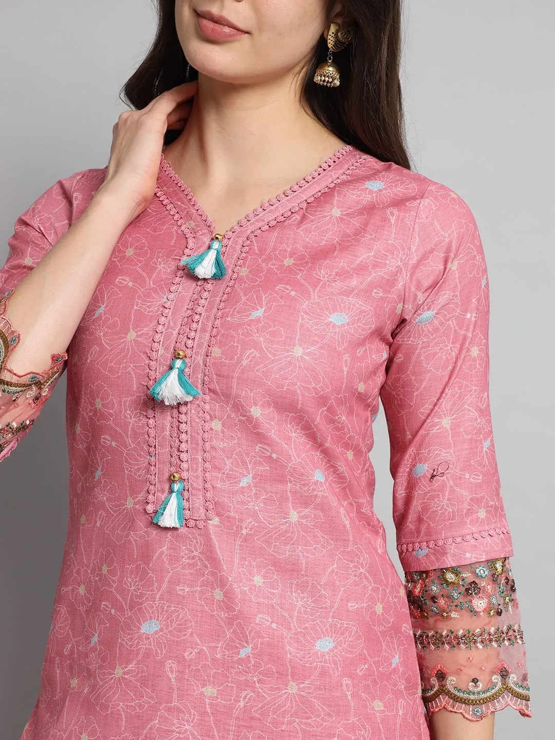 Beautiful Designer Linen Cotton Readymade Salwar Suit