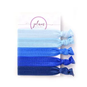 Blue Ombre Hair Ties - Set of 5