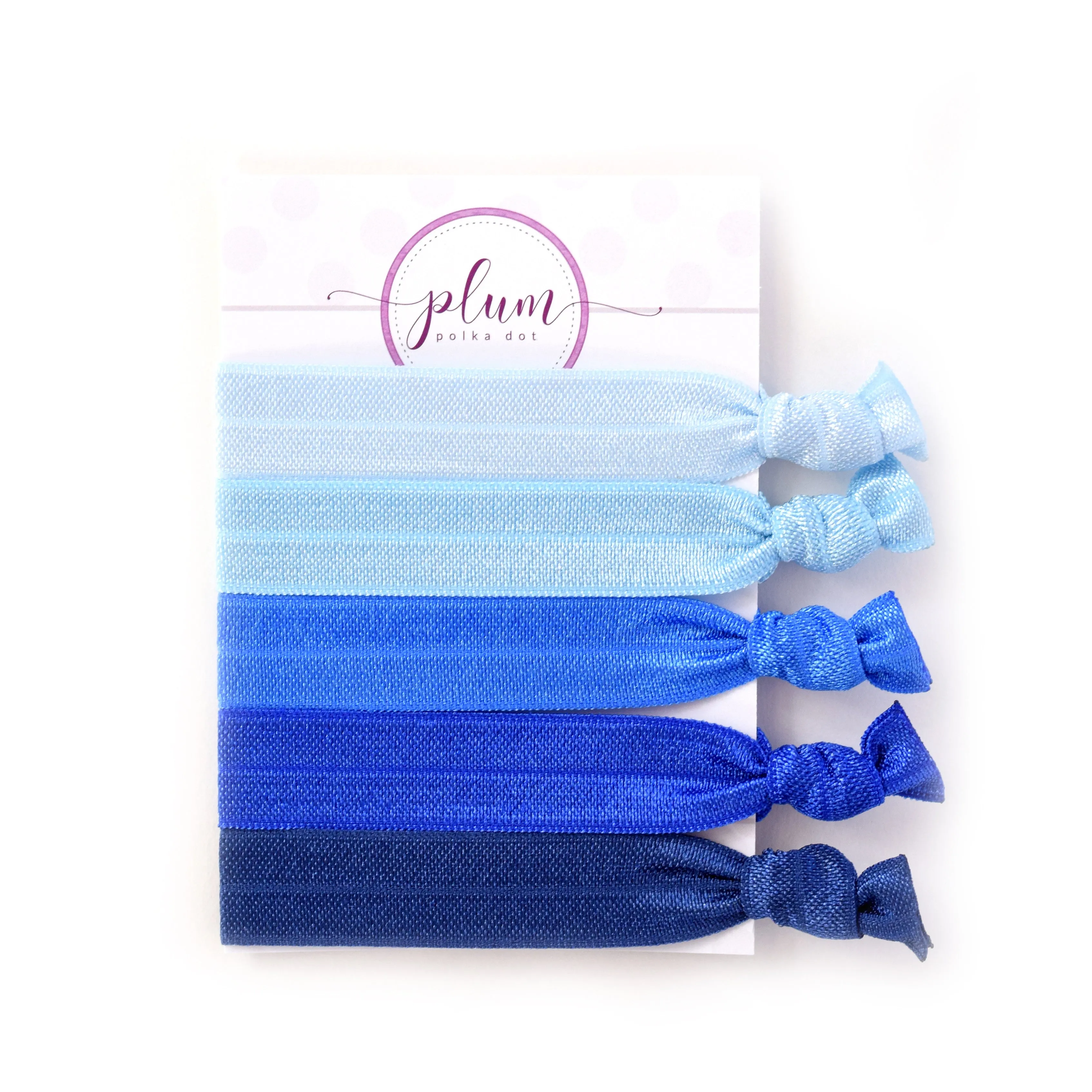 Blue Ombre Hair Ties - Set of 5