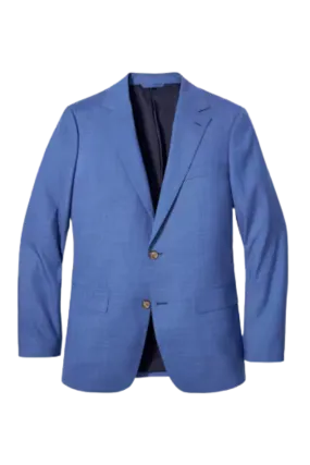 BLue Wool Stretch 2-Button Notch Lapel Suit
