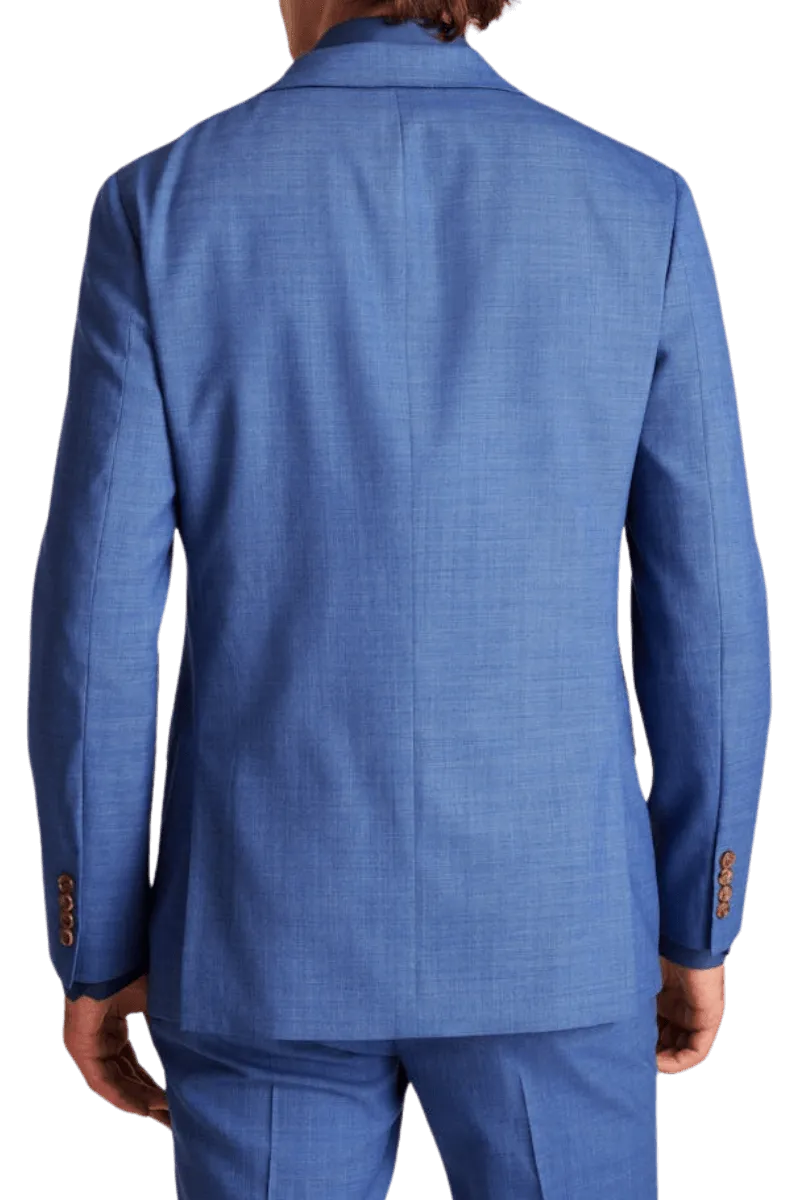 BLue Wool Stretch 2-Button Notch Lapel Suit