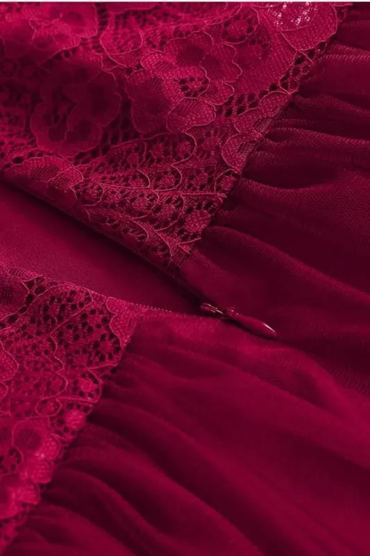 Bridelily Stylish Fashion Bowknot Lace Dress