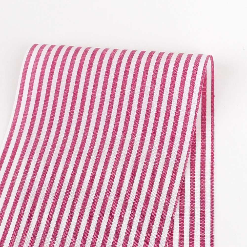 Candy Stripe Cotton / Rayon - Berry (remnant)