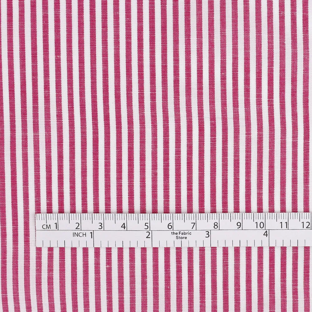Candy Stripe Cotton / Rayon - Berry (remnant)