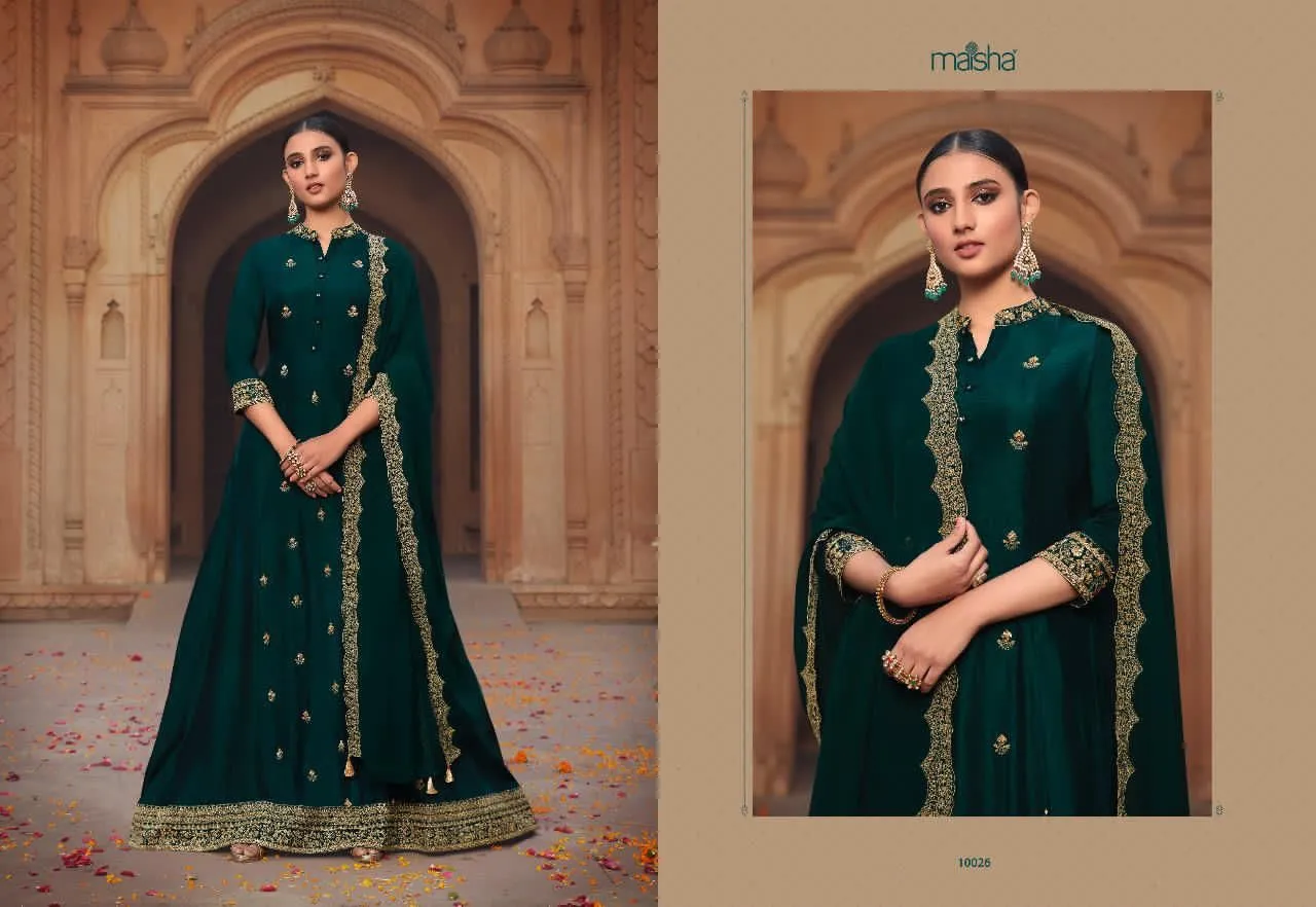 Maisha Maskeen Designer Pure Russian Silk Suit