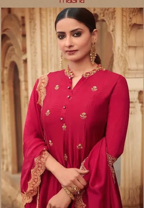 Maisha Maskeen Designer Pure Russian Silk Suit
