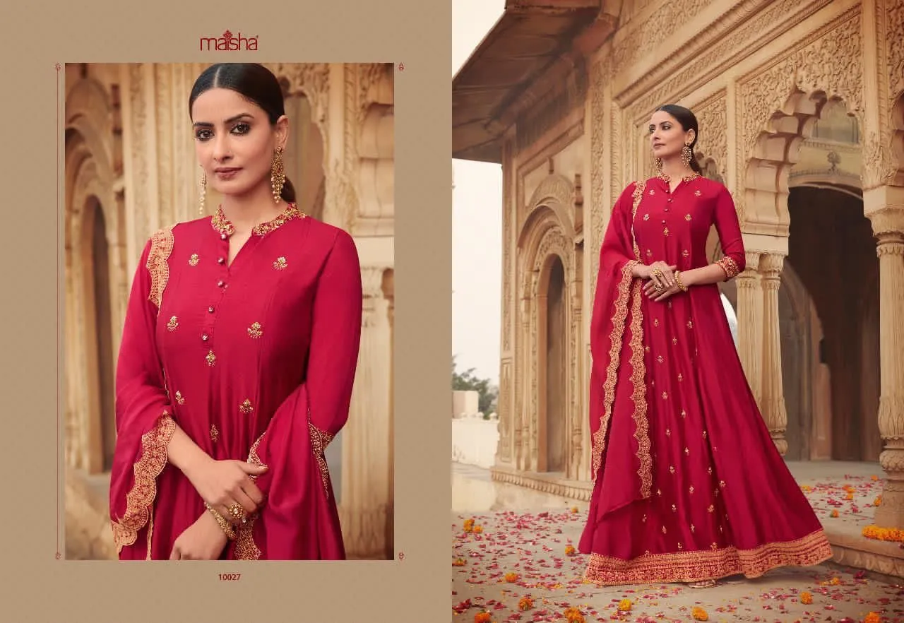 Maisha Maskeen Designer Pure Russian Silk Suit