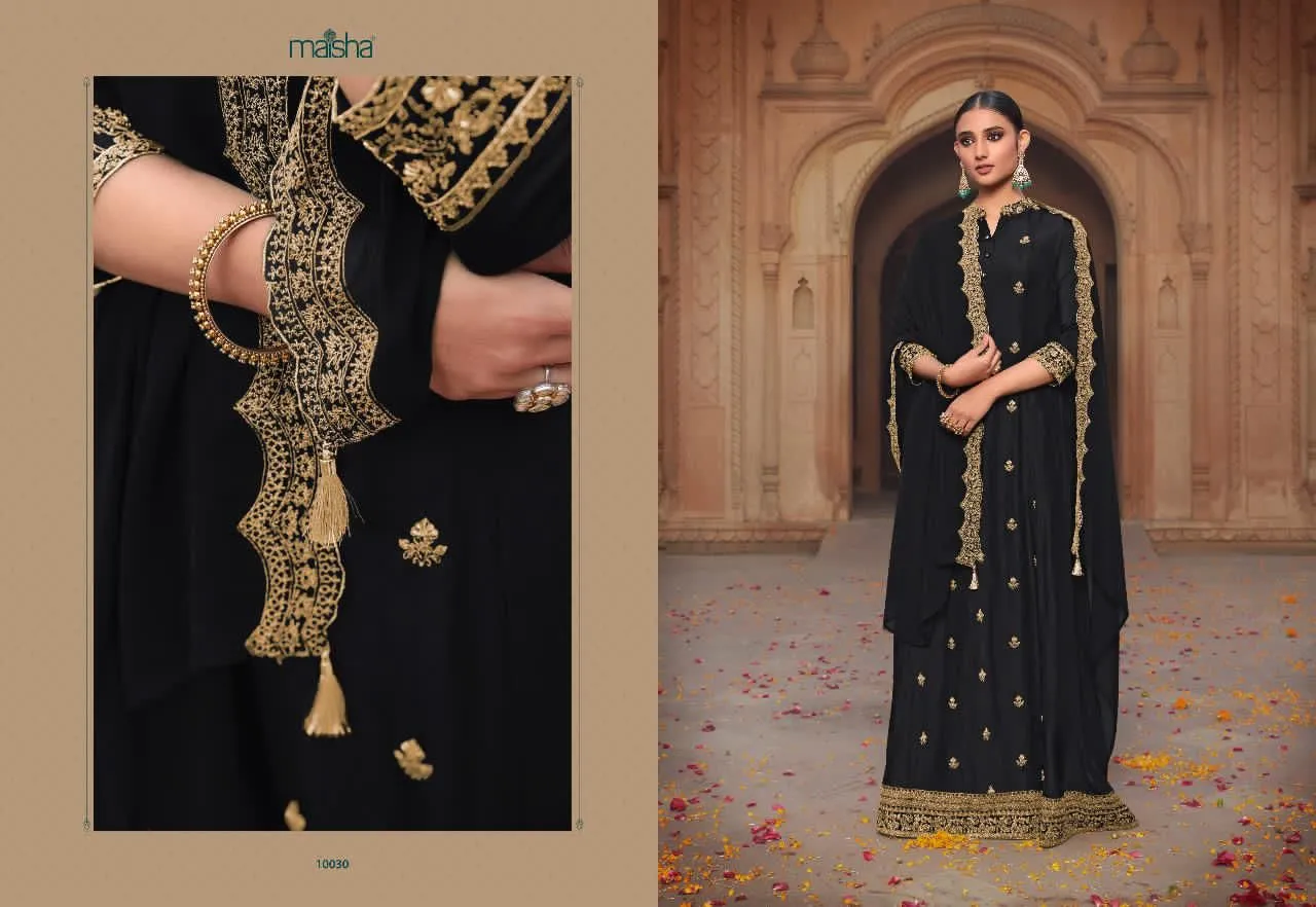 Maisha Maskeen Designer Pure Russian Silk Suit