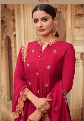 Maisha Maskeen Designer Pure Russian Silk Suit