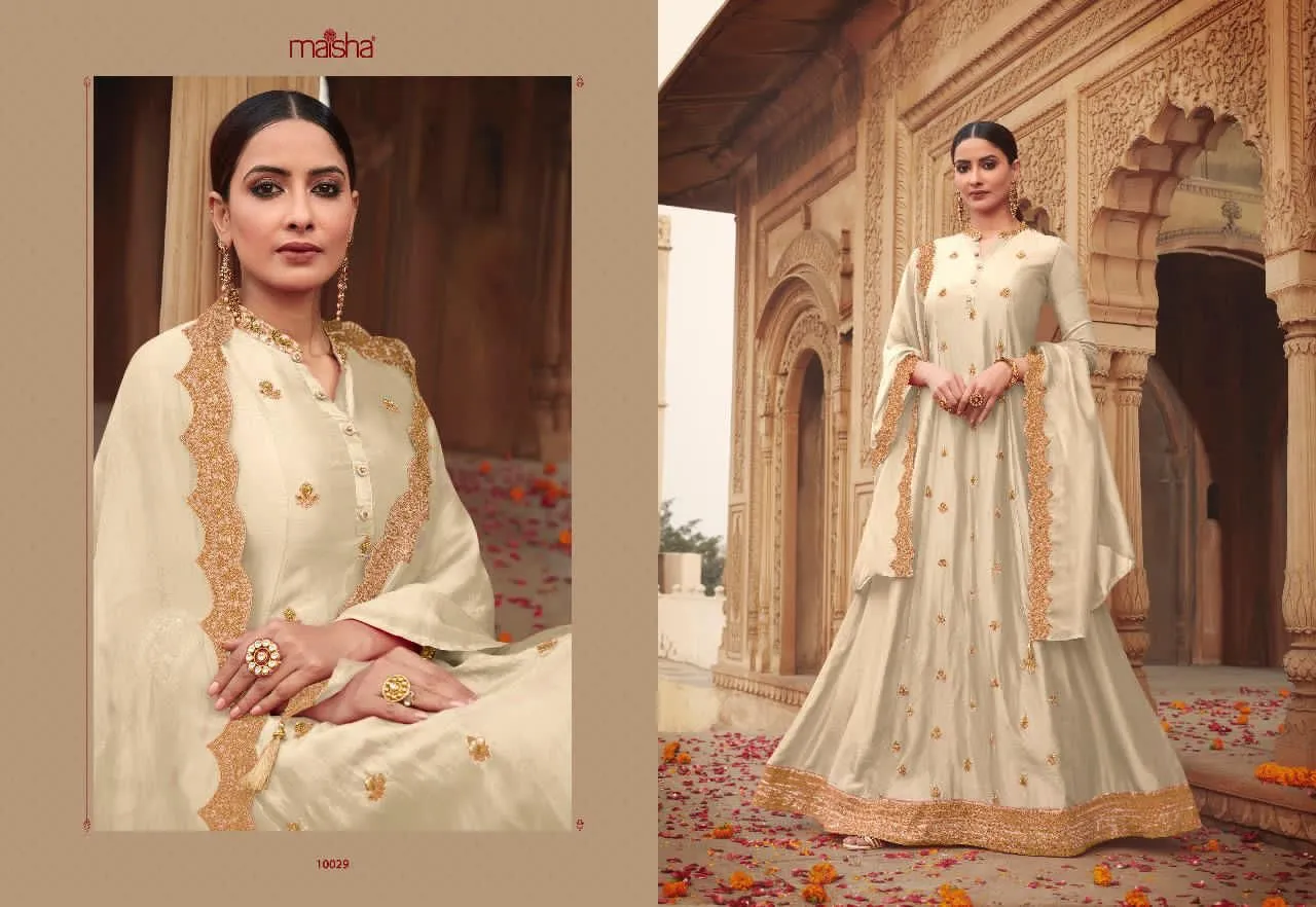 Maisha Maskeen Designer Pure Russian Silk Suit