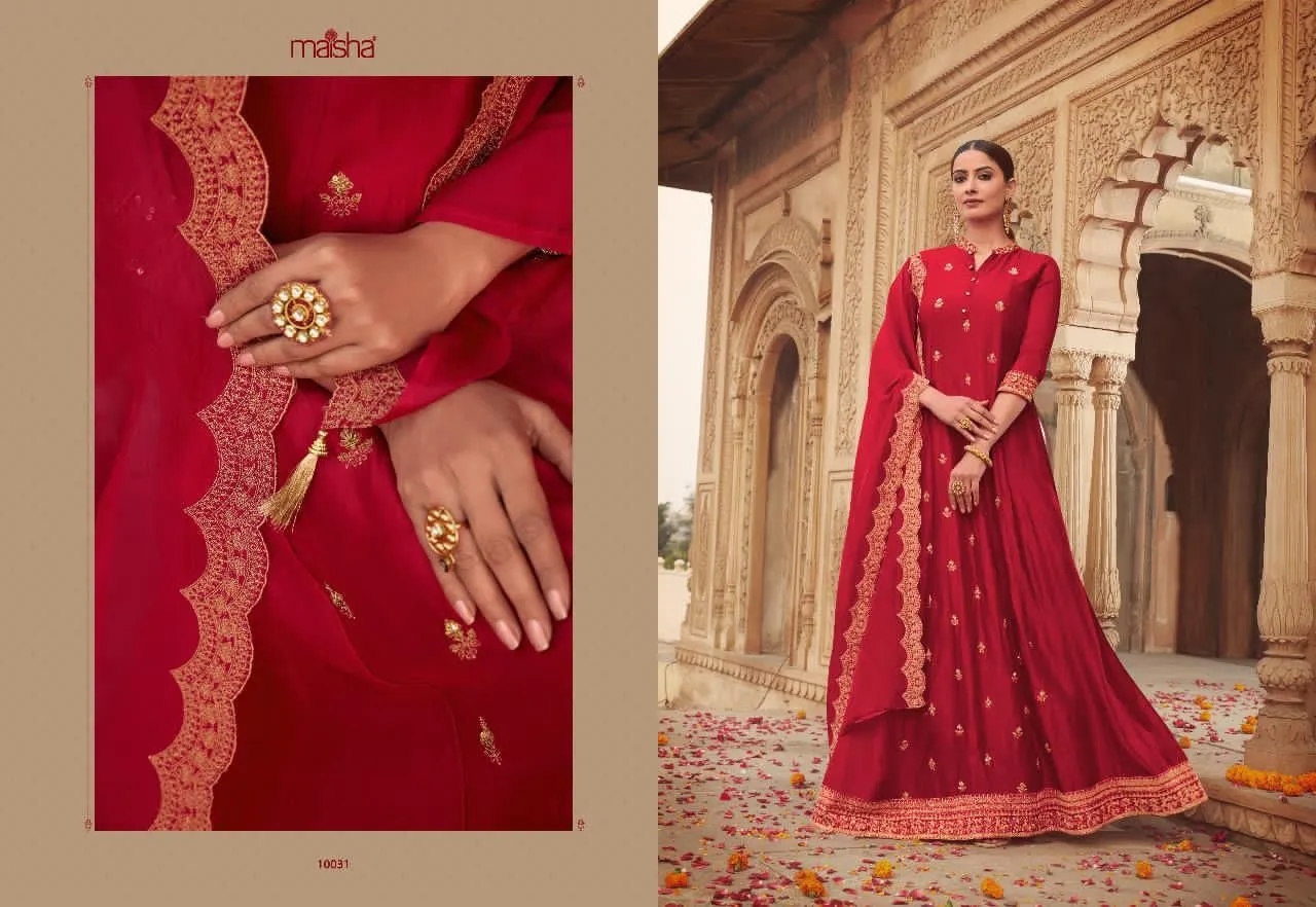 Maisha Maskeen Designer Pure Russian Silk Suit