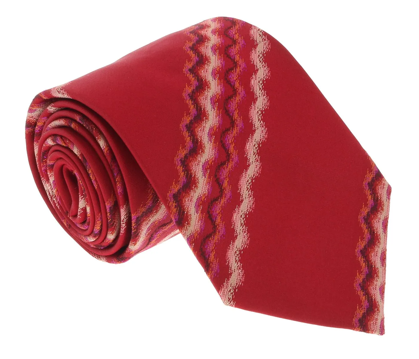 Missoni U4310 Red Sharkskin Pure Silk Tie