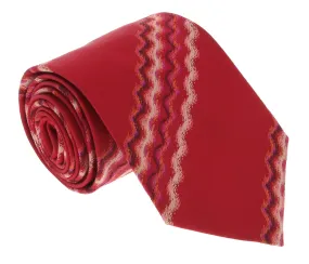Missoni U4310 Red Sharkskin Pure Silk Tie