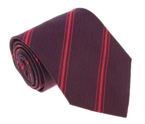 Missoni U4542 Red Regimental Pure Silk Tie