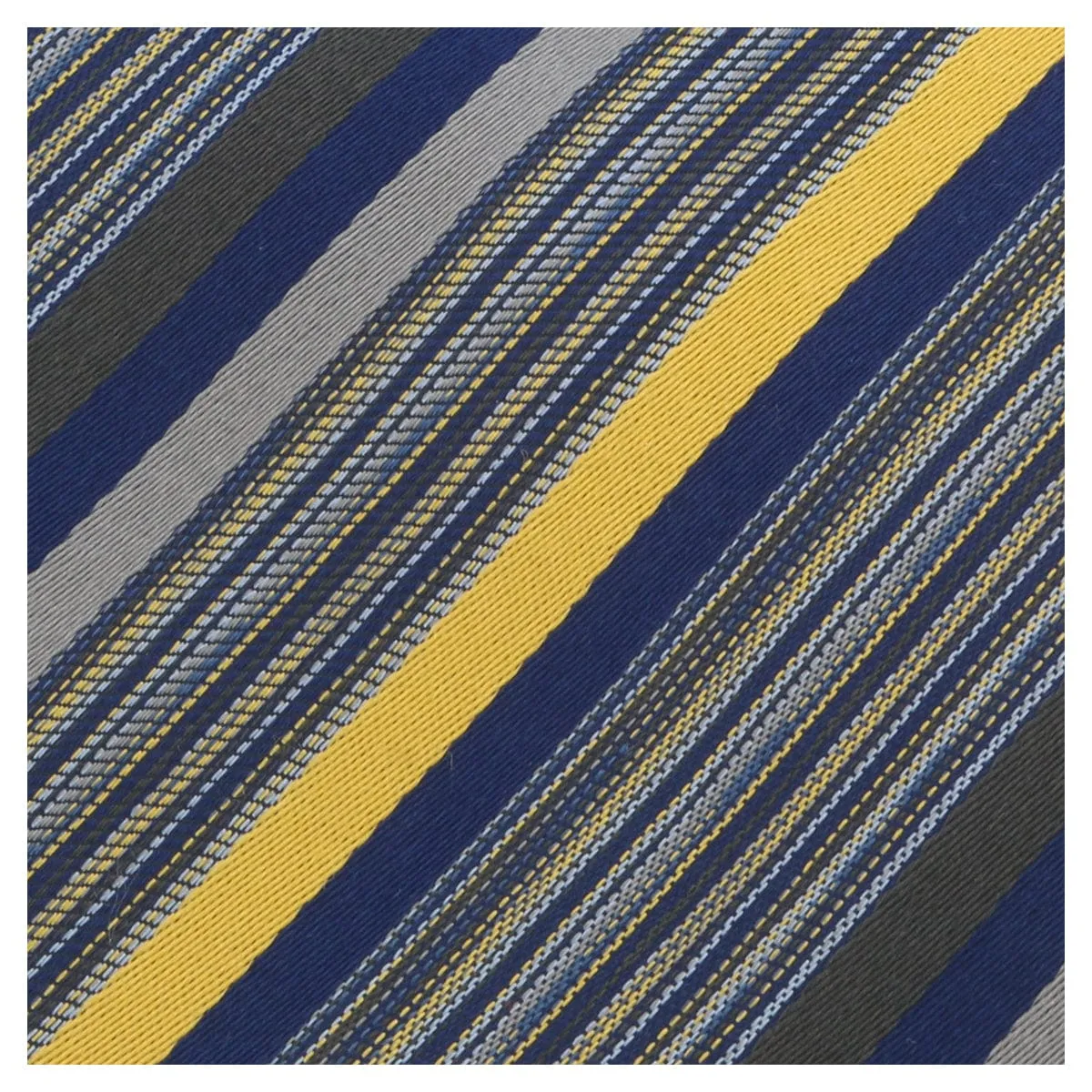 Missoni U5052 Silver/Blue Bar Code Pure Silk Tie