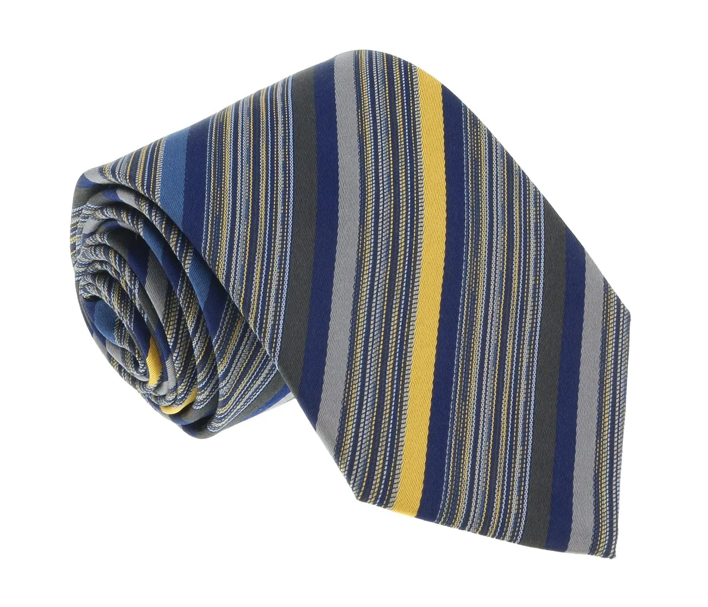 Missoni U5052 Silver/Blue Bar Code Pure Silk Tie