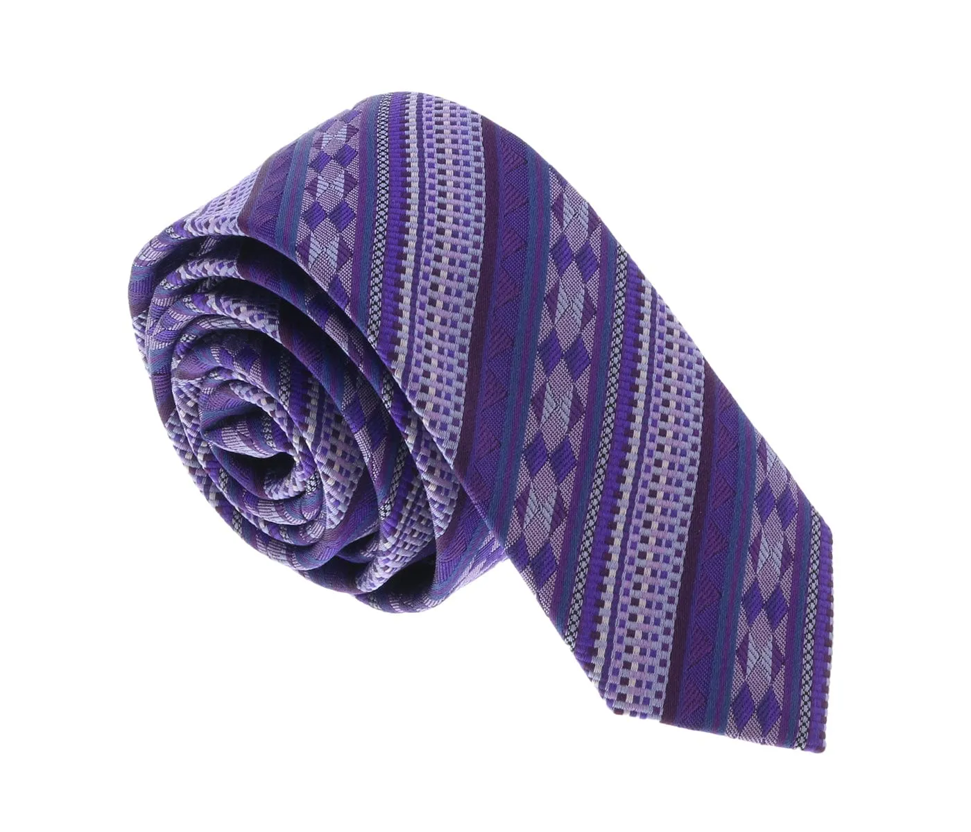 Missoni U5053 Purple  Graphic Pure Silk Tie