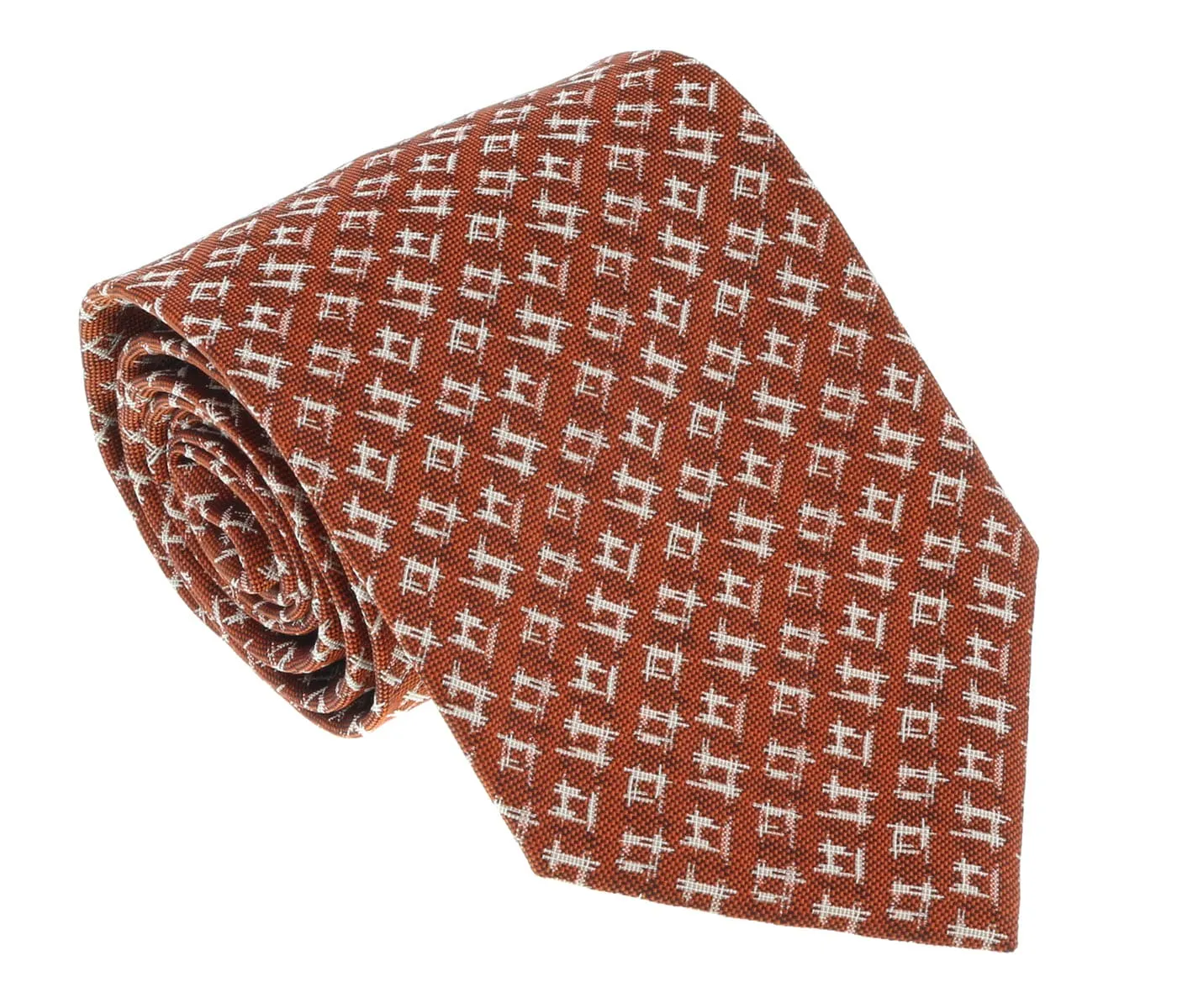 Missoni U5095 Orange/Cream Graphic Pure Silk Tie