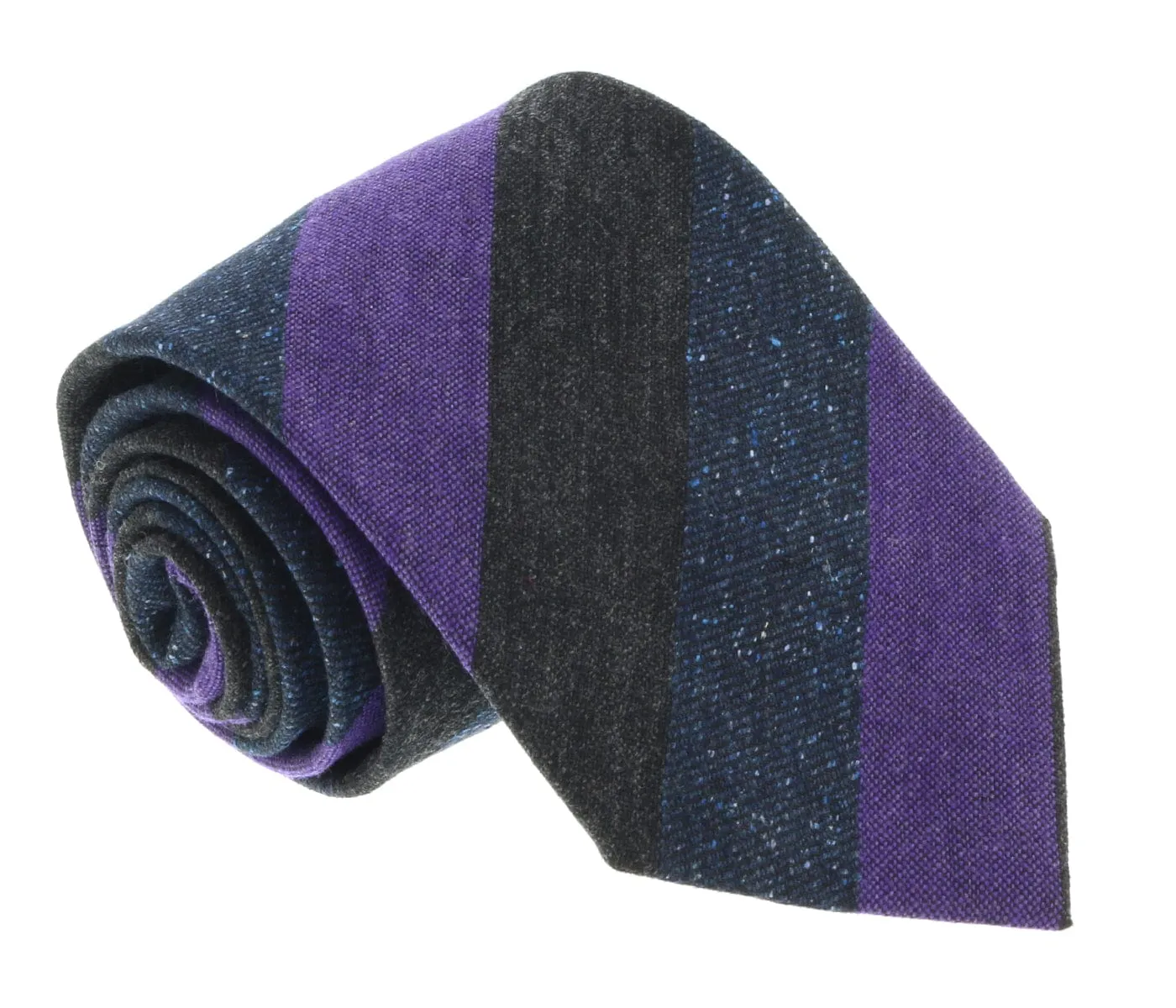Missoni U5120 Grey/Purple Awning Pure Silk Tie