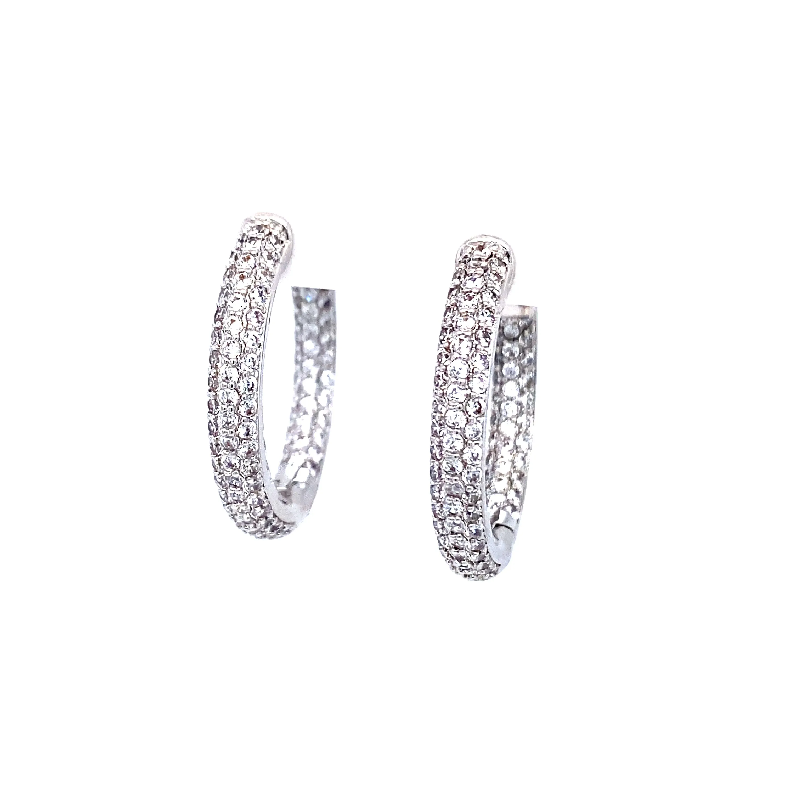 Pavé Medium CZ Hoop Earrings
