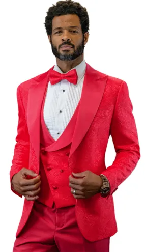 Statement  BELLAGIO-15-RED Mens Suit