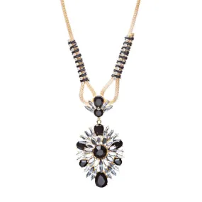 Stylish Modern Fashion Crystal Rhinestone Fascinating Necklace N82 Black