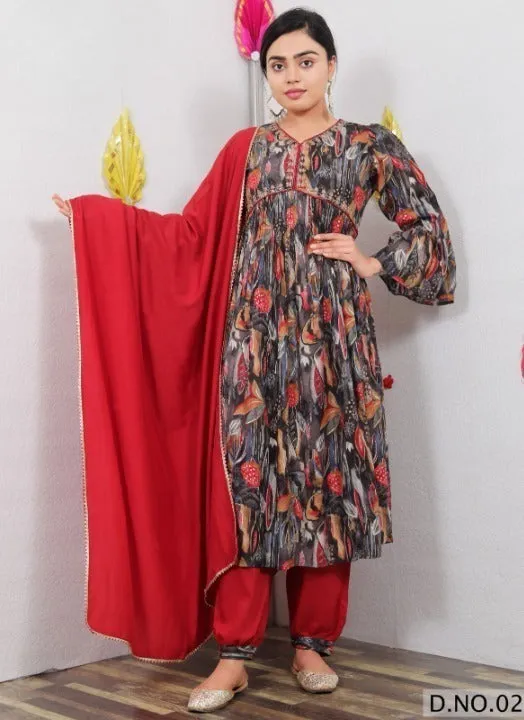 Women's Designer Party Wear Soft Cotton Salwar Suit